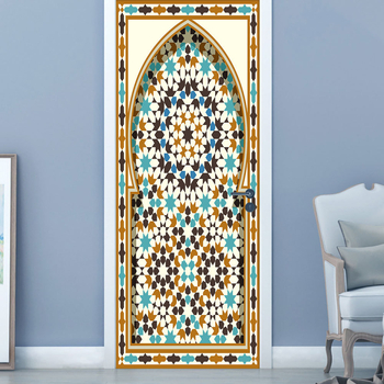 Piiriülesed moslemi religioosse stiili uksekleebised magamistoa ja vannitoa uksekaunistused, mis on eemaldatavad PVC-st