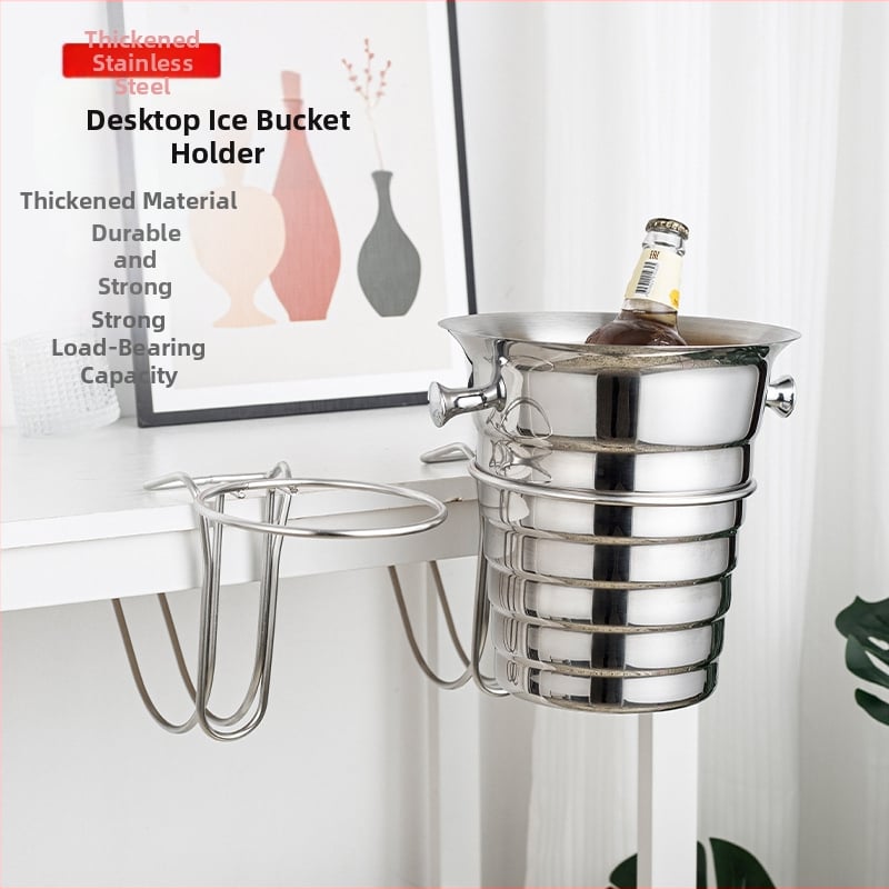 Naujas sutirštintas nerūdijančio plieno stalviršio laikymo baras Ktv ledo kibirėlio laikiklis šampano kibirui raudonojo vyno ledo kibirui
