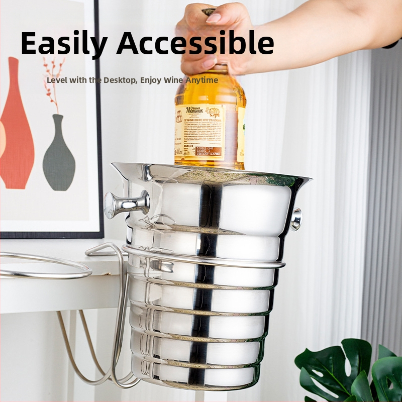 Нов удебелен настолен висок стелаж от неръждаема стомана, скоба за съхранение на KTV кофа за лед, кофа за шампанско, кофа за червено вино с лед