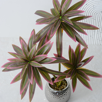 3 šakių lelija dirbtinis žalias augalas žalias lapas prekybos centras minkštas dekoravimas kraštovaizdis Mori vestuvių gėlių kompozicija auksinis kraštas lelija