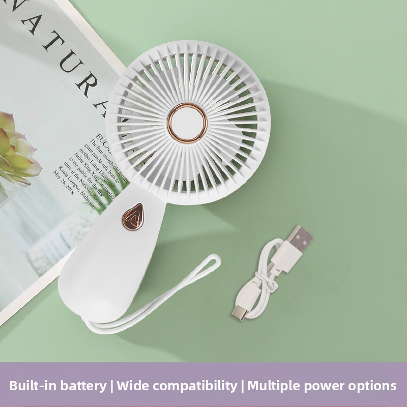 2025 Нов ръчен мини вентилатор с USB зареждане, преносим тристепенен малък електрически вентилатор, подарък за износ през граница, лого