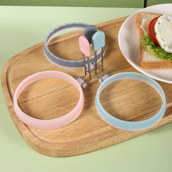 Tarpvalstybinis karštas išpardavimas Dviejų spalvų silikoninis kiaušinių kepimo kiaušinių formos kepto kiaušinio įrankis Daugiafunkcis kepto kiaušinio žiedas