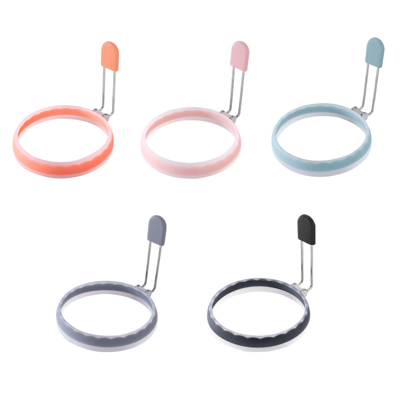 Tarpvalstybinis karštas išpardavimas Dviejų spalvų silikoninis kiaušinių kepimo kiaušinių formos kepto kiaušinio įrankis Daugiafunkcis kepto kiaušinio žiedas