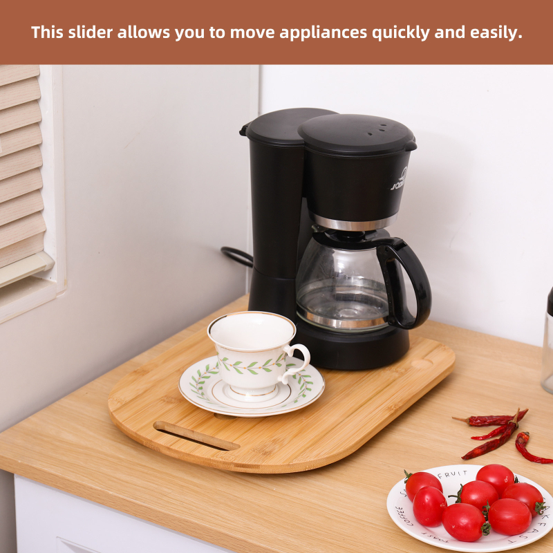 Bambusest elektriseadmed, kohvimasin, libiseva alusega toiduvalmistamismasin, rihmaratas, veerev alus, hoiustamine, mobiilne multifunktsionaalne libisev laud