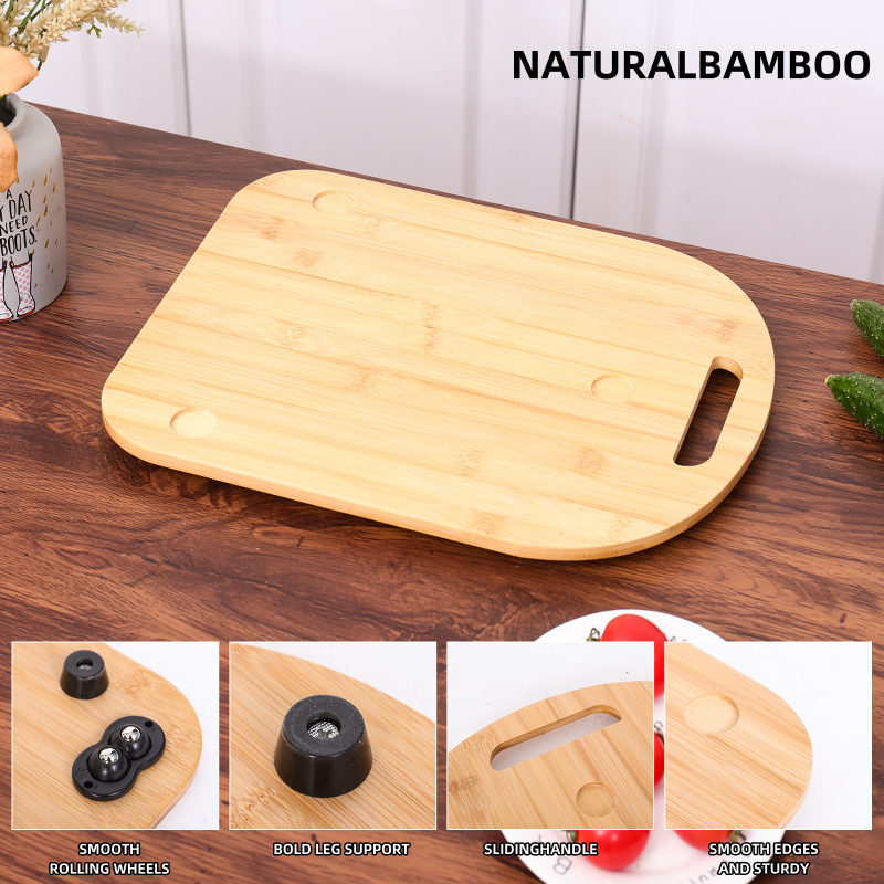 Bambusest elektriseadmed, kohvimasin, libiseva alusega toiduvalmistamismasin, rihmaratas, veerev alus, hoiustamine, mobiilne multifunktsionaalne libisev laud