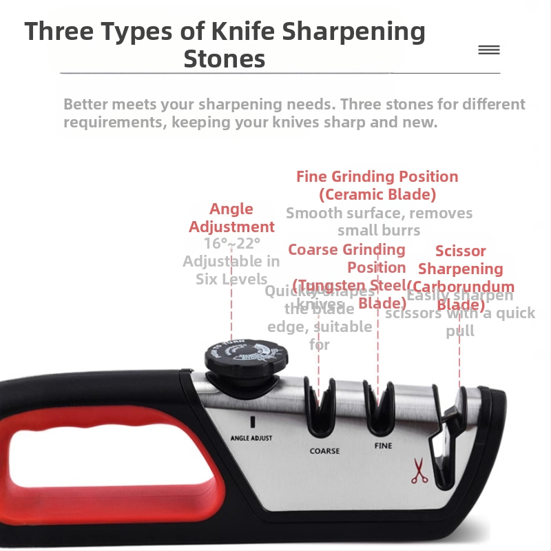Трансгранична домакинска висококачествена острилка за ножове, регулируема, от волфрамова стомана, три в едно, многофункционален инструмент за заточване на ножици, артефакт