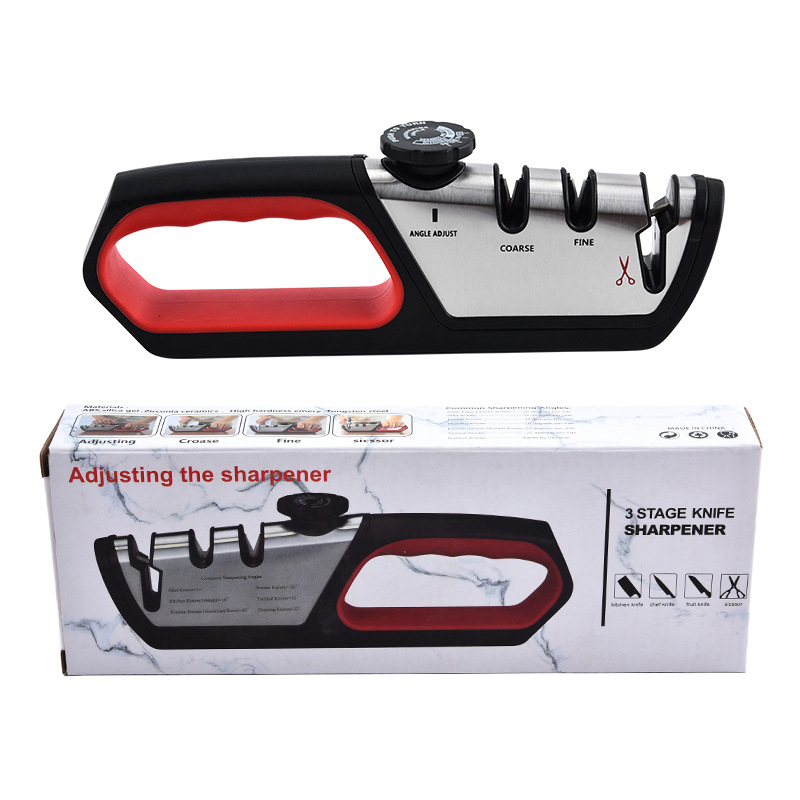 Piiriülene majapidamises kasutatav tipptasemel noateritaja, reguleeritav volframterasest kolm-ühes multifunktsionaalne kääride teritamise artefakti tööriist