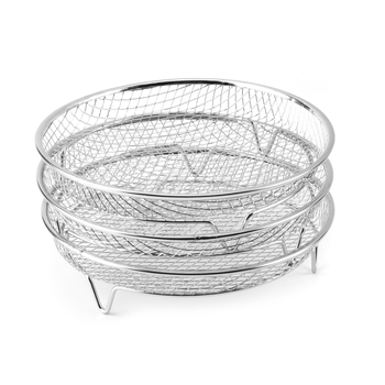 Õues telkimiseks mõeldud roostevabast terasest ümmargune grillvõrk majapidamises kasutatav mitmeotstarbeline õli kuivatamise grilli kuivatusklamber kolmekihiline virnastatud