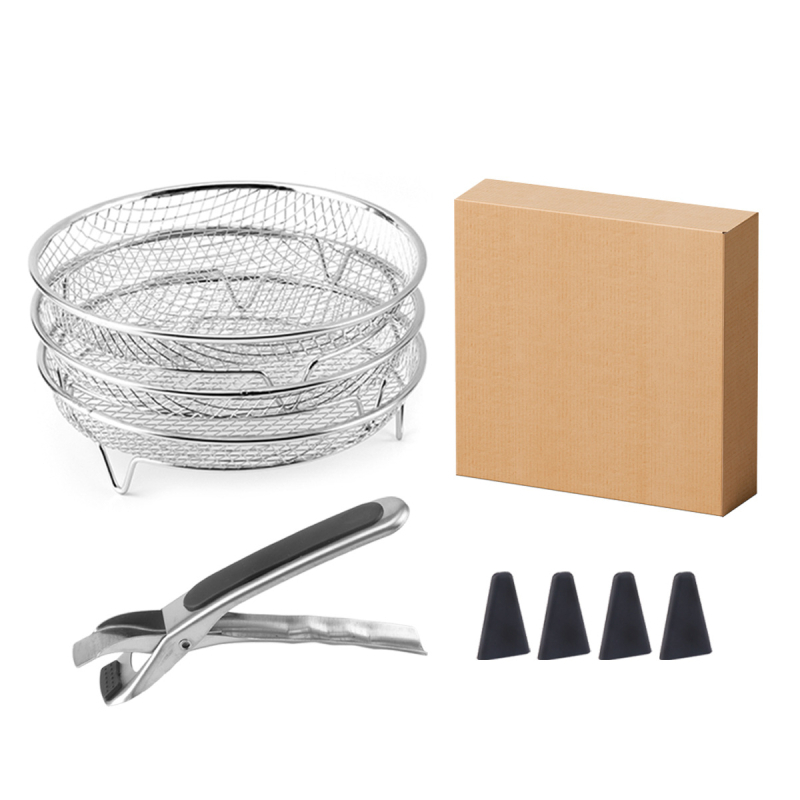 Õues telkimiseks mõeldud roostevabast terasest ümmargune grillvõrk majapidamises kasutatav mitmeotstarbeline õli kuivatamise grilli kuivatusklamber kolmekihiline virnastatud