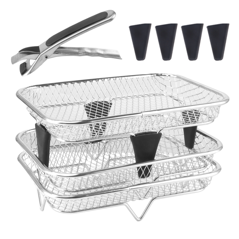 Õues telkimiseks mõeldud roostevabast terasest ümmargune grillvõrk majapidamises kasutatav mitmeotstarbeline õli kuivatamise grilli kuivatusklamber kolmekihiline virnastatud