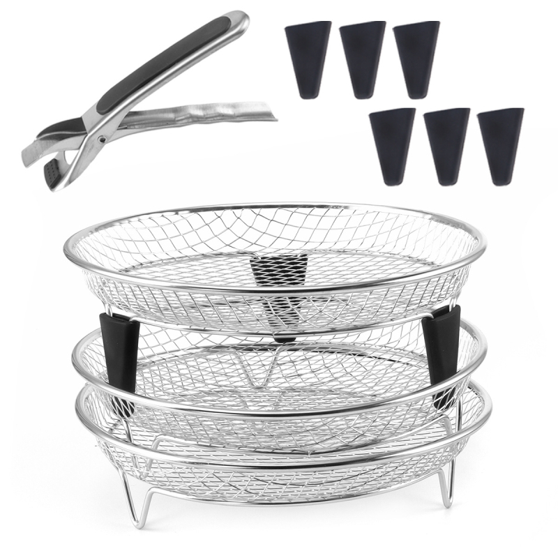 Õues telkimiseks mõeldud roostevabast terasest ümmargune grillvõrk majapidamises kasutatav mitmeotstarbeline õli kuivatamise grilli kuivatusklamber kolmekihiline virnastatud