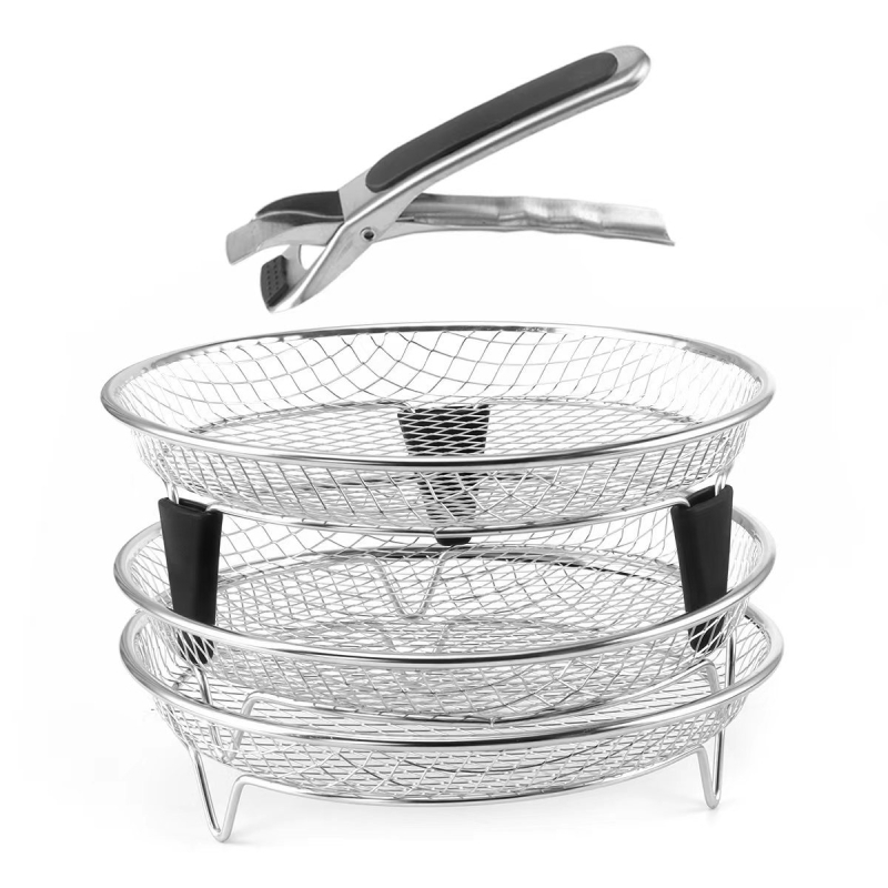 Õues telkimiseks mõeldud roostevabast terasest ümmargune grillvõrk majapidamises kasutatav mitmeotstarbeline õli kuivatamise grilli kuivatusklamber kolmekihiline virnastatud