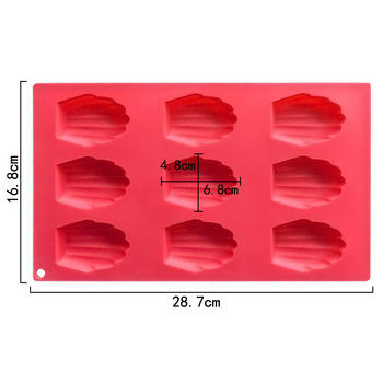 Blues Spot német Madeleine forma 9 egyenletes héjú forma élelmiszeripari minőségű csokis keksz forma