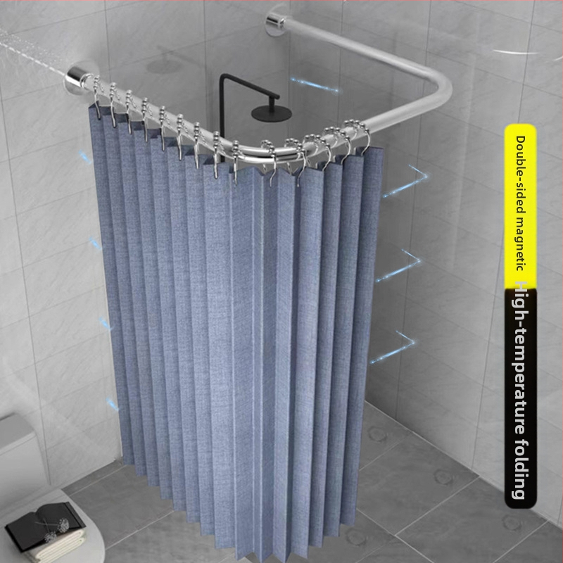 Kokkupandav magnetiline vannitoa dušikardina komplekt ilma augustamata U-kujulise vardaga duširuumi veekindel vahesein kuiv- ja märgeraldus