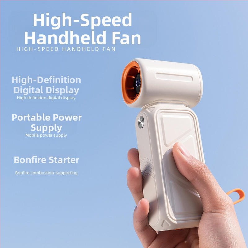 Határokon átnyúló penge nélküli nyakventilátor digitális kijelzővel, turbóventilátorral, összecsukható, kézi, hordozható elektromos ventilátor logógenerátorral