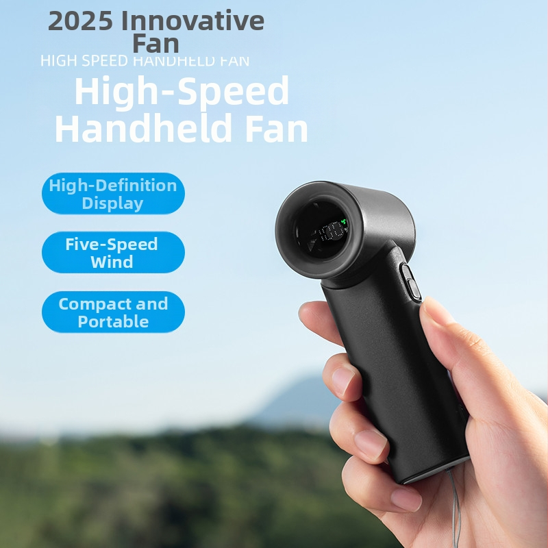 Határokon átnyúló penge nélküli nyakventilátor digitális kijelzővel, turbóventilátorral, összecsukható, kézi, hordozható elektromos ventilátor logógenerátorral