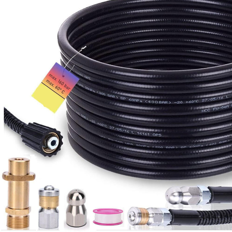 Tarpvalstybiniu mastu parduodama „Kach K“ serijos aukšto slėgio automobilių plovimo mašina, skirta kanalizacijos vamzdžių valymui su besisukančiu antgaliu.