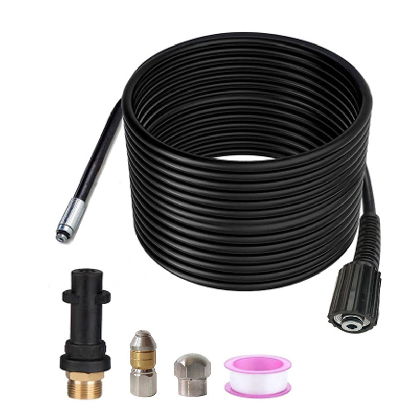 Tarpvalstybiniu mastu parduodama „Kach K“ serijos aukšto slėgio automobilių plovimo mašina, skirta kanalizacijos vamzdžių valymui su besisukančiu antgaliu.