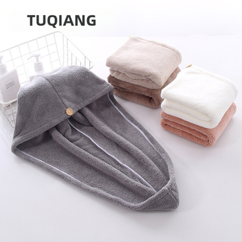 „Tuqiang“ tarpvalstybinio prekybos centro koralų vilnos dušo kepuraitė suaugusiems, mikropluošto sugerianti galvos apdangalas, sustorintas plaukų džiovinimo kepuraitė, didmeninė prekyba