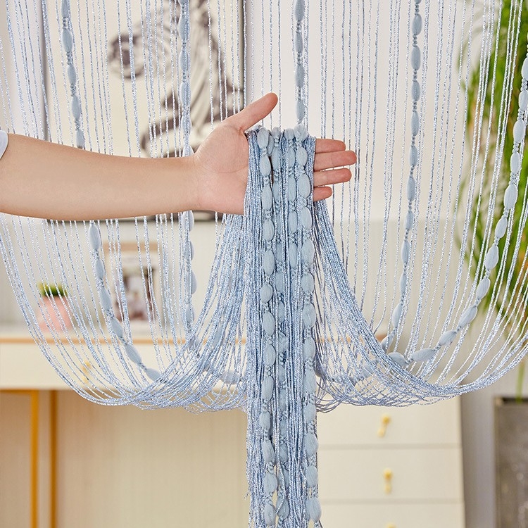 Tarpvalstybinis karšto pardavimo sidabrinis užuolaidų žibintas užuolaidų siūlai užuolaidų durų užuolaidos 1 * 2m marlės užuolaidos kutais užuolaidos pertvaros užuolaidų parduotuvė dekoratyvinė užuolaida