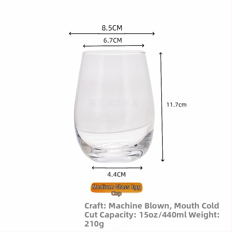 Haardekindla munakujulise klaasi punase veini klaas Aroomiteraapia munakujuline küünlaklaas 16oz galvaniseeritud pihustusvärviga värvitud läbipaistev klaasist munaklaas
