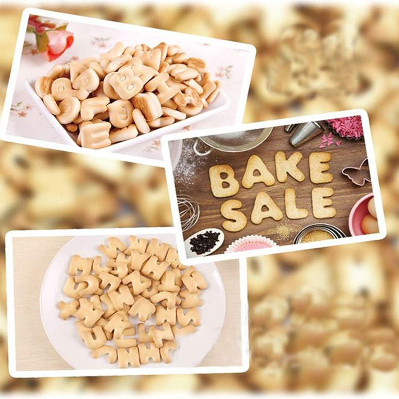 Nerūdijančio plieno skaičių, angliškų raidžių sausainių formelių, 36 dalių rinkinys sausainių kepimo formoms