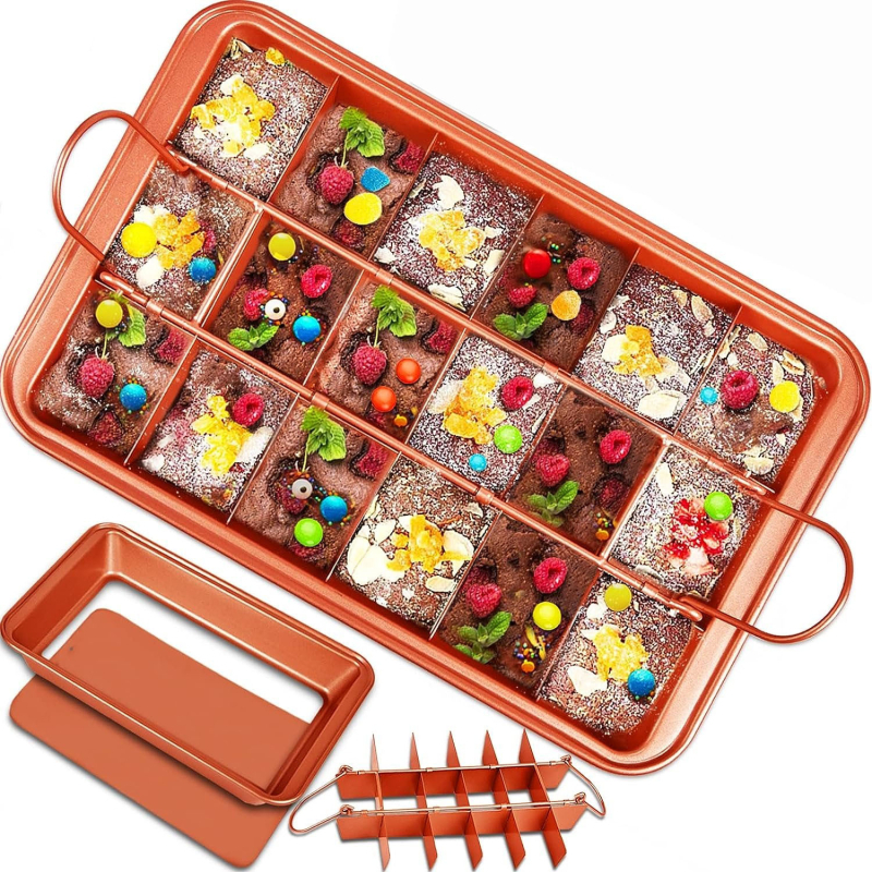 Brownie pyrago kepimo forma Neprideganti anglinio plieno pyrago forma Kvadratinė dalijama pyrago forma Brownie kepimo forma