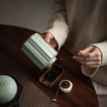 Βάζο τσαγιού Dehua Ru κεραμικό βάζο τσαγιού σφραγισμένο οικιακό κινέζικο φορητό βάζο αποθήκευσης τσαγιού