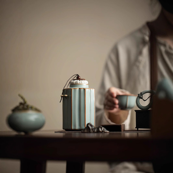 Βάζο τσαγιού Dehua Ru κεραμικό βάζο τσαγιού σφραγισμένο οικιακό κινέζικο φορητό βάζο αποθήκευσης τσαγιού