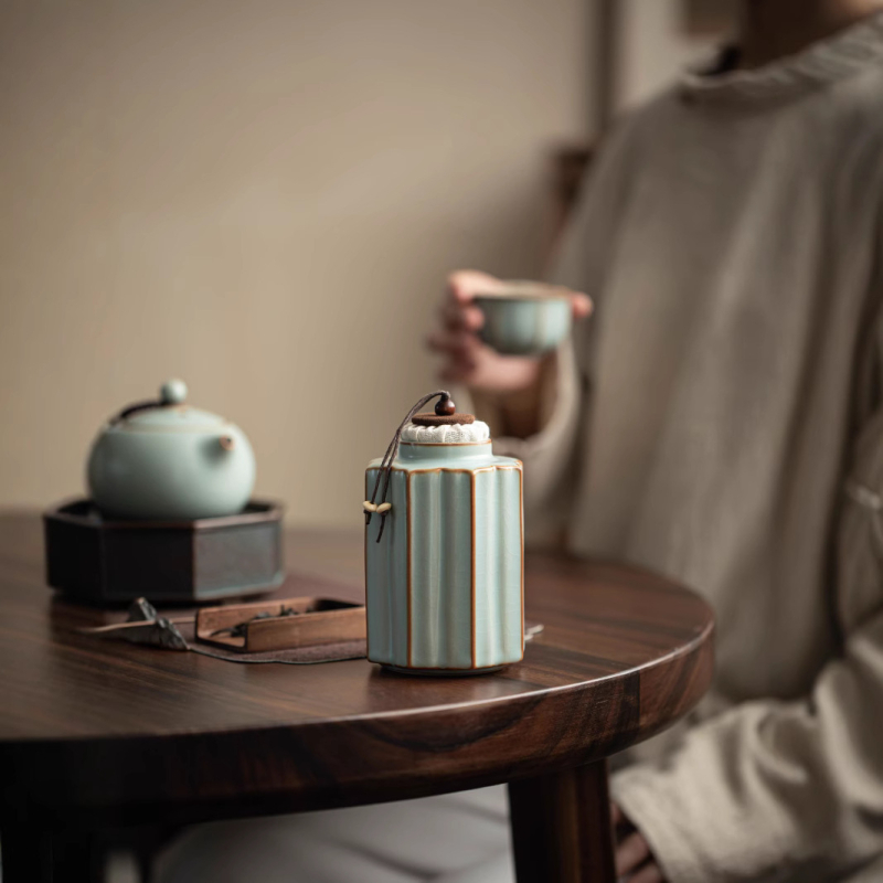 Βάζο τσαγιού Dehua Ru κεραμικό βάζο τσαγιού σφραγισμένο οικιακό κινέζικο φορητό βάζο αποθήκευσης τσαγιού
