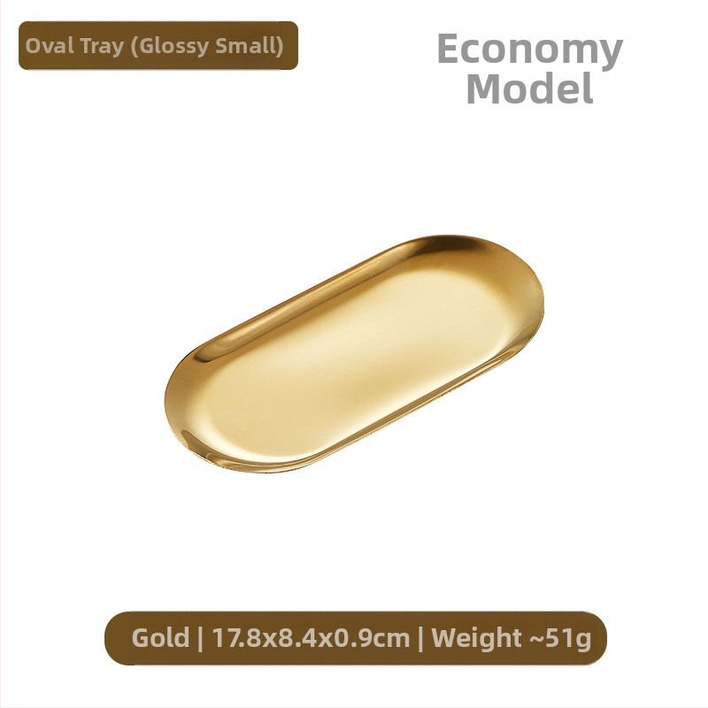 Határokon átnyúló snack étel kenyér sütemény snack négyzet alakú tányér lapos alváz koreai stílusú arany rozsdamentes acél ovális tükörtányér