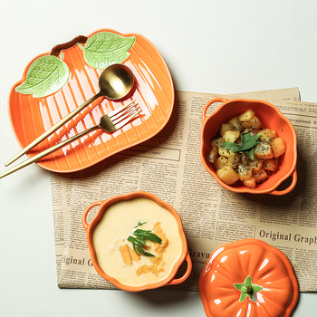 Ιαπωνικό κεραμικό μπολ με αυγό στον ατμό από κολοκύθα, χαριτωμένο κεραμικό μπολ με καπάκι, μπολ με διπλό αυτί, μπολ βραστού ρυζιού για παιδιά, μπολ με κολοκύθα για συμπλήρωμα διατροφής