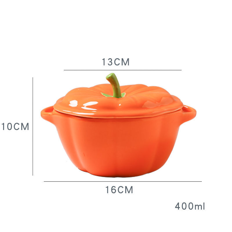 Japán kerámia tökös párolt tojástál, aranyos kerámia tál fedővel, dupla fülű tál, párolt gyerek rizstál, étrend-kiegészítő tökös tál