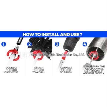 Kit de curățare a ventilației pentru uscător de coș de fum flexibil cu perie de găurit electric și accesorii pentru găurit