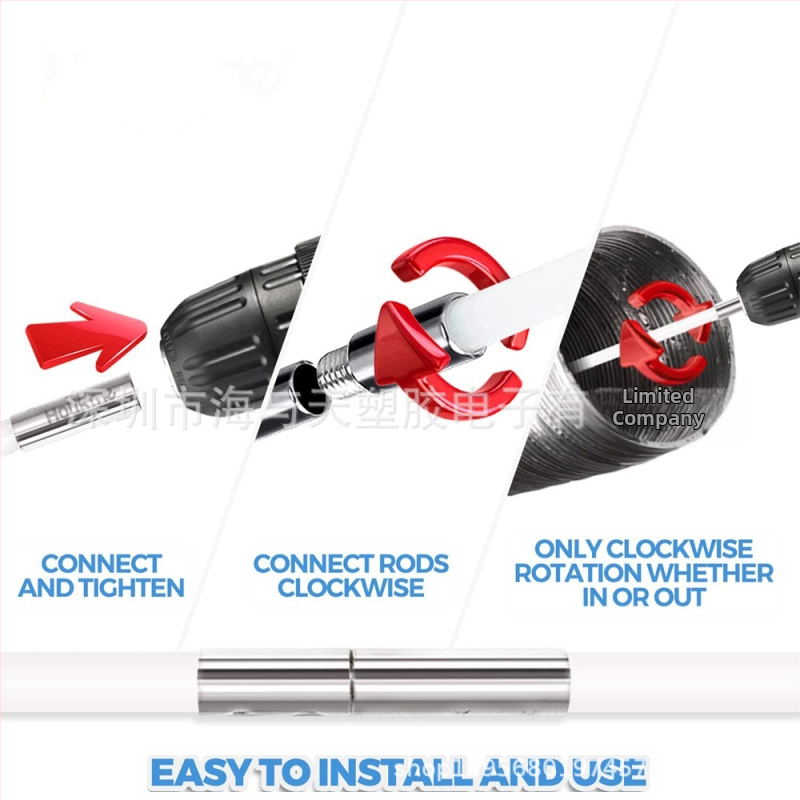 Комплект за почистване на вентилация с гъвкава четка за комин, сушилня с електрическа бормашина и аксесоари за бормашина