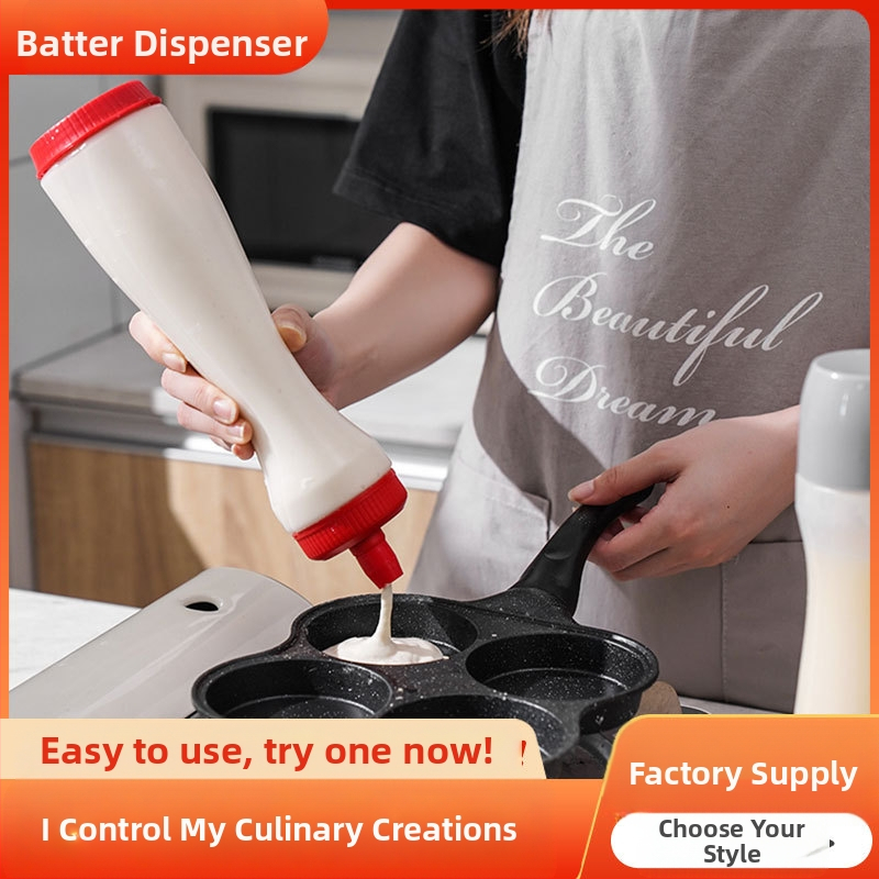 Tésztaadagoló kézzel tekerős tésztakeverő üveg adagoló tejszínkeverő edény adagoló sütési barkácseszköz