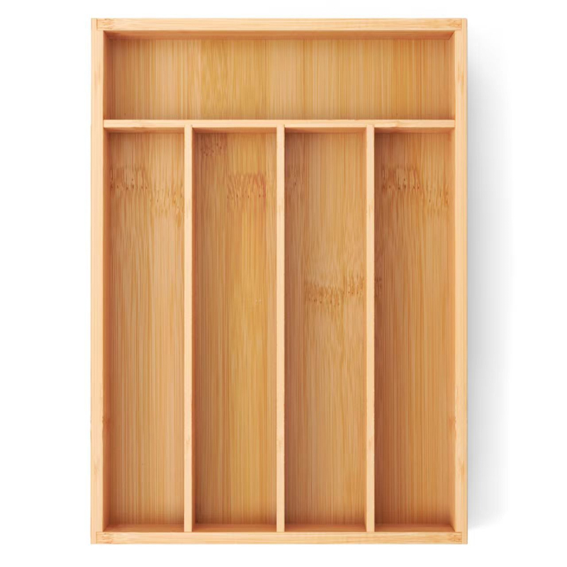 Virtuvės stalčių laikymo dėžė, bambuko stalo įrankių laikymo dėžė, stalčių organizatoriaus dėžutė, subformatas, stalčiaus tipo peilių ir šakučių dėžutė