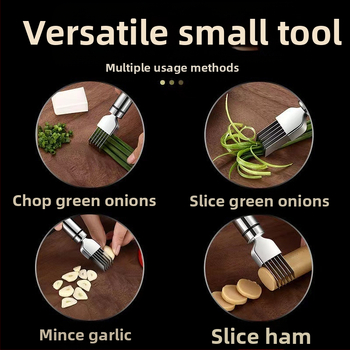 Κόφτης κρεμμυδιού από ανοξείδωτο ατσάλι, πολυλειτουργικό μαχαίρι κοπής κρεμμυδιού, ξύσιμο πλανίσματος κρεμμυδιού, κοπή λαχανικών σκόρδου, συσκευές κουζίνας