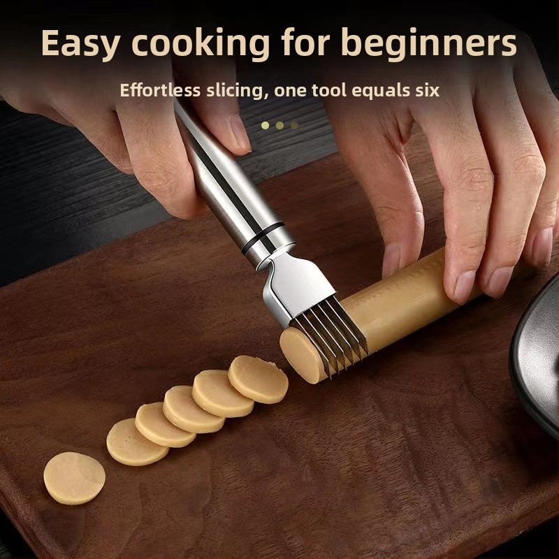 Многофункционален нож за рязане на лук от неръждаема стомана, остъргване на лук, ренде за лук, рязане на кълнове от чесън, кухненски джаджи