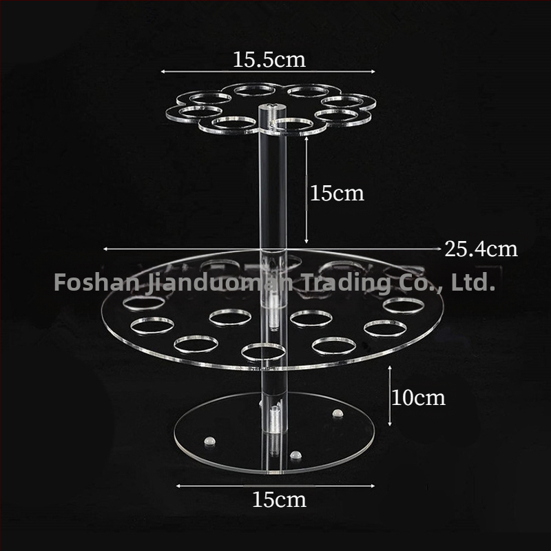 24 lyukú dupla rétegű akril fagylalttogás kúpos tojástekercs-tartó ropogós sushi tekercs tartó pattogatott kukorica kijelző állvány
