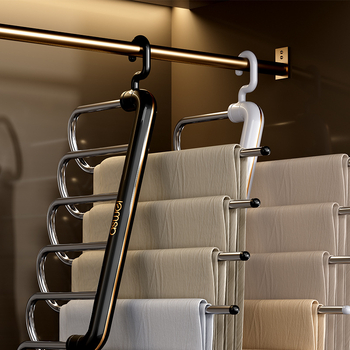 Sulankstomos kelnių lentynos daugiafunkcinė kelnių pakaba daugiasluoksnė besiūlė buitinė magiška kelnių segtukas drabužių spintos laikymo artefaktų kelnių pakaba