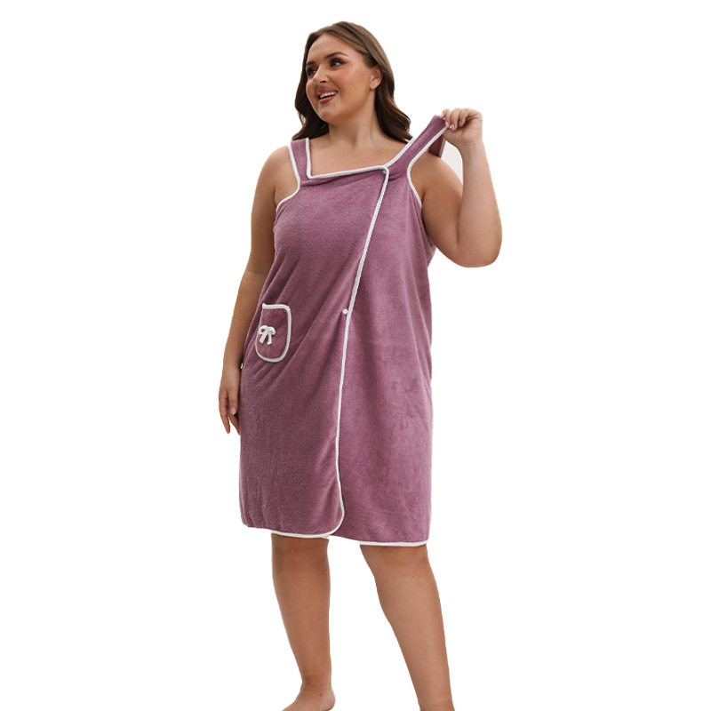 Didelio dydžio koralinio aksomo vonios sijonas, minkštas, sustorintas ir sugeriantis drėgmę, mielos kaspino kišenės, nešiojamas vonios rankšluosčio sijonas su petnešomis