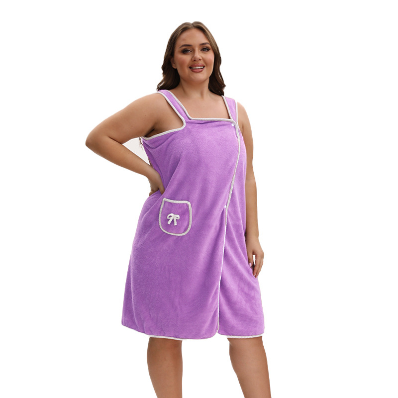 Didelio dydžio koralinio aksomo vonios sijonas, minkštas, sustorintas ir sugeriantis drėgmę, mielos kaspino kišenės, nešiojamas vonios rankšluosčio sijonas su petnešomis