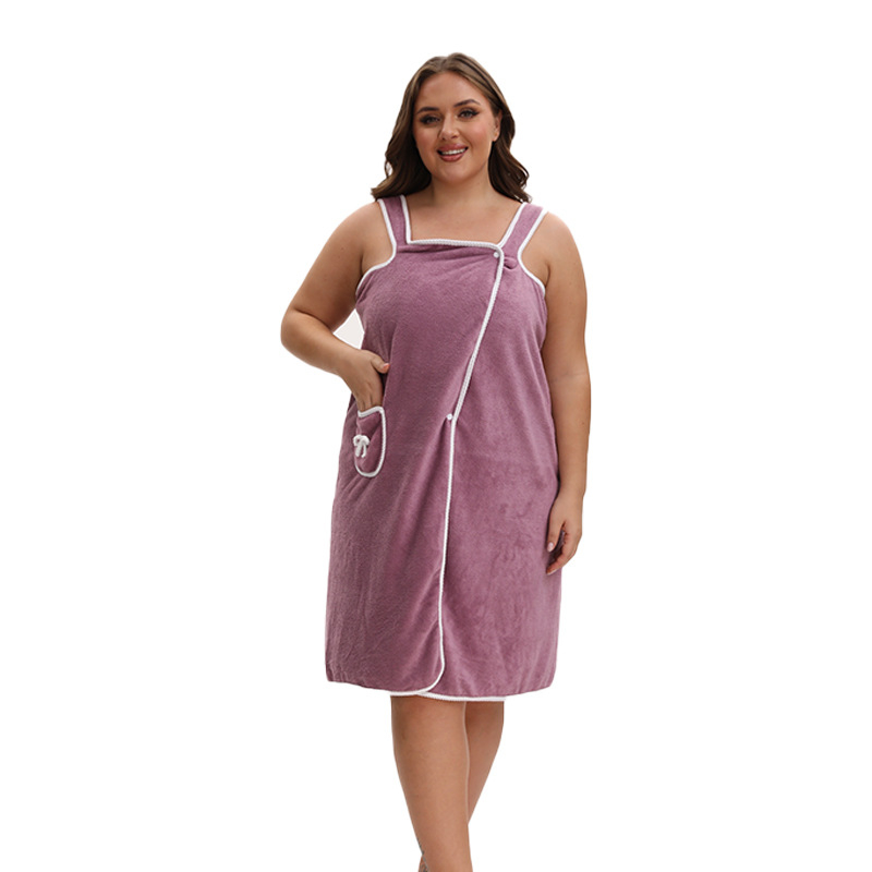 Didelio dydžio koralinio aksomo vonios sijonas, minkštas, sustorintas ir sugeriantis drėgmę, mielos kaspino kišenės, nešiojamas vonios rankšluosčio sijonas su petnešomis