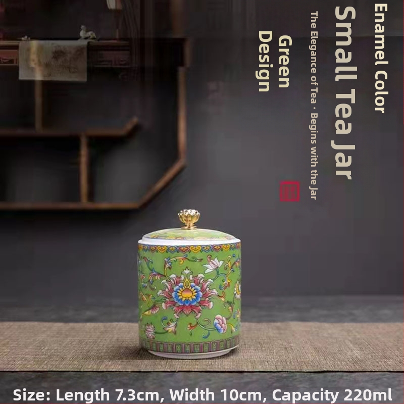 Tiesioginio gamyklinio tiekimo emalio spalvos arbatos skardinės, keraminės mažos buitinės sandarios skardinės, rūmų stiliaus arbatos laikymo skardinės, dovanų mažos arbatos skardinės