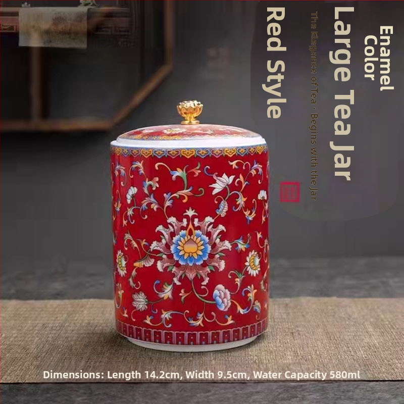 Tiesioginio gamyklinio tiekimo emalio spalvos arbatos skardinės, keraminės mažos buitinės sandarios skardinės, rūmų stiliaus arbatos laikymo skardinės, dovanų mažos arbatos skardinės