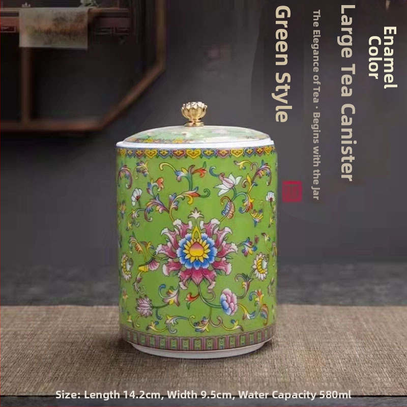 Tiesioginio gamyklinio tiekimo emalio spalvos arbatos skardinės, keraminės mažos buitinės sandarios skardinės, rūmų stiliaus arbatos laikymo skardinės, dovanų mažos arbatos skardinės