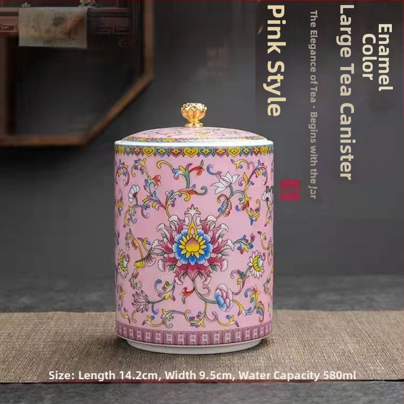 Tiesioginio gamyklinio tiekimo emalio spalvos arbatos skardinės, keraminės mažos buitinės sandarios skardinės, rūmų stiliaus arbatos laikymo skardinės, dovanų mažos arbatos skardinės