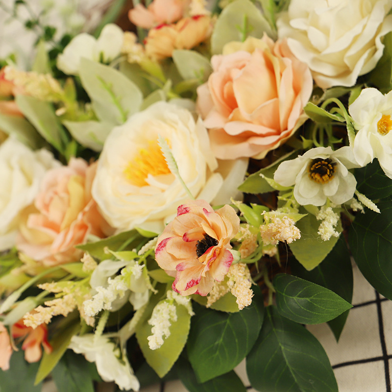 Tarpvalstybinis pavasario naujas gėlių rožių vyšnių žiedų vainikas namų priekinių durų dekoravimas durų pakabukas imitacinis gėlių pakabukas didmeninė prekyba