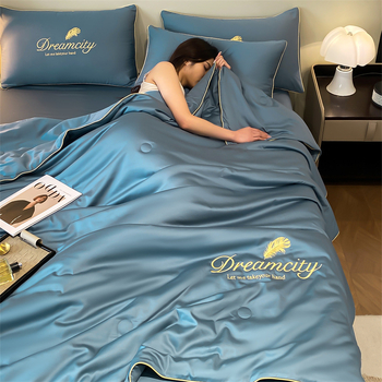 Pestud Tencel kliimaseadmega tekk suvine õhuke suvine jahe tekk neljaosaline kodune üheinimesevoodi jääsiidist jahe suvine tekk hulgimüük